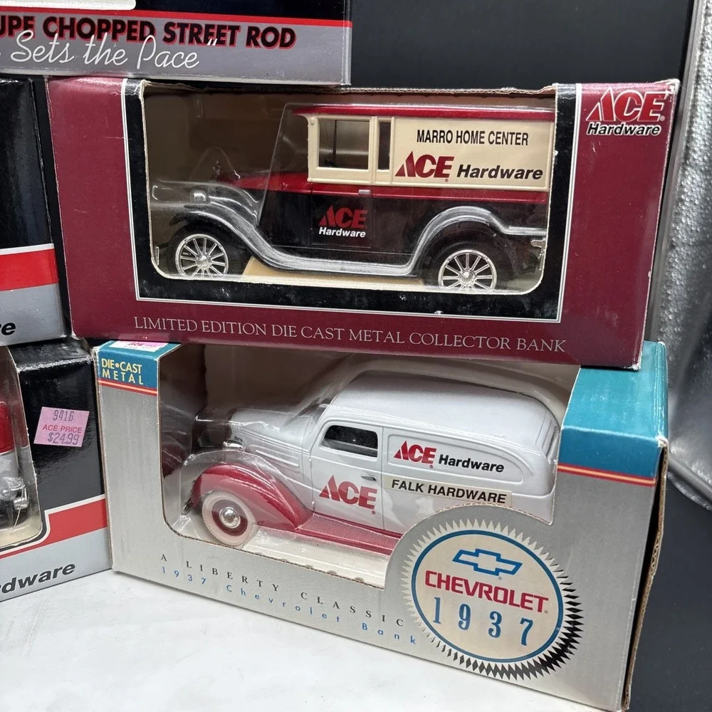 ACE Hardware Ertl Spec Cast Diecast Coin Banks Lot of 5 NIB Model A Chevy